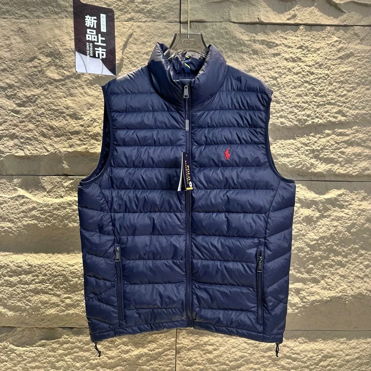 Polo Ralph Lauren Polo Ralph Lauren Navy Polo Pony Puffer Vest Blue - 1