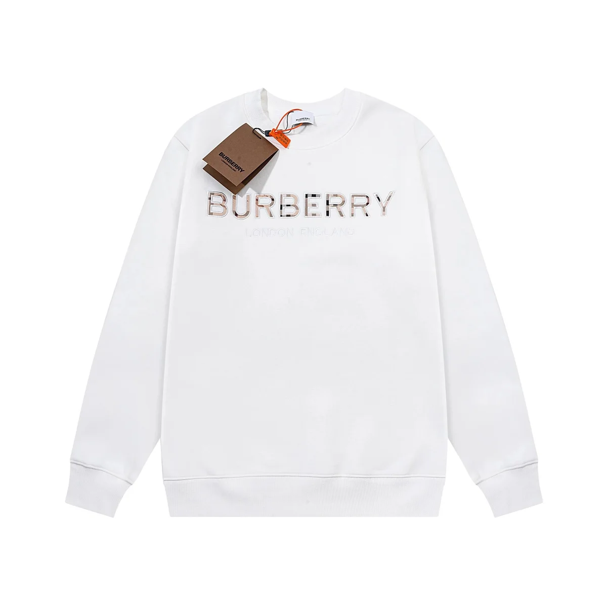 Burberry Burberry White Logo Embroidered Sweatshirt White - 1