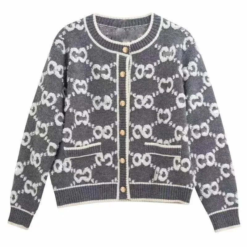 Gucci Gucci Interlocking G Light Grey Knit Cardigan Grey
