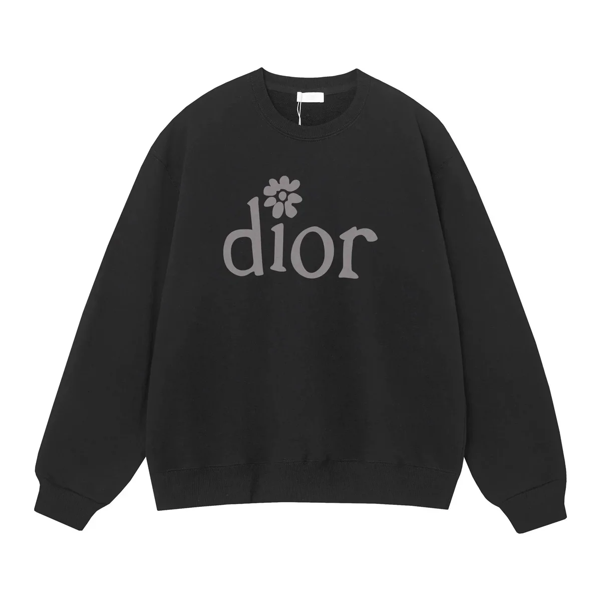 Dior Dior Black Dior Flower Sweatshirt Black - 1