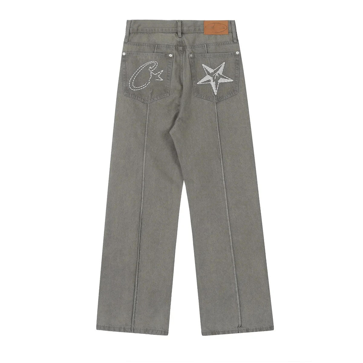 Other Unisex Grey Star & C Logo Jeans Grey - 1