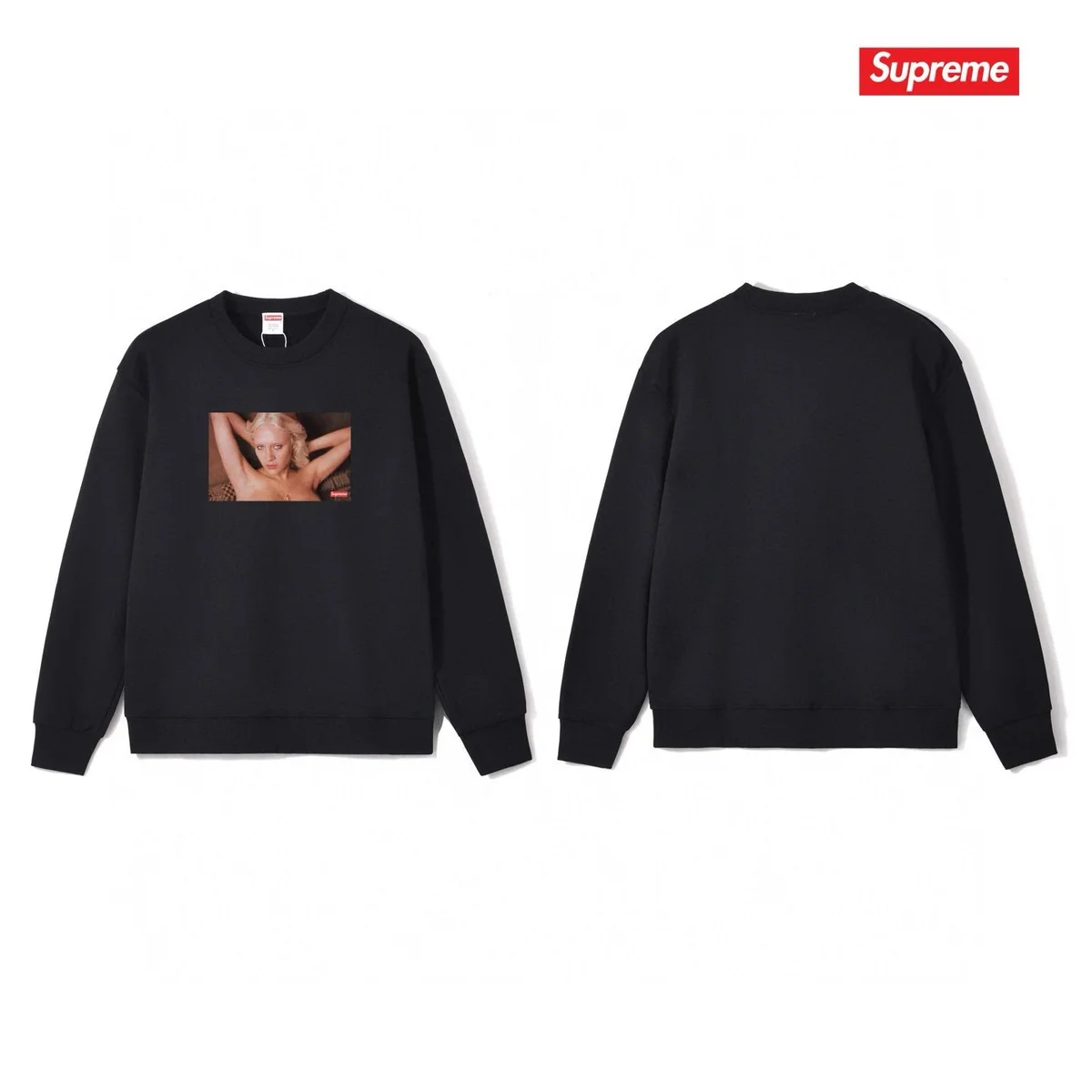 Supreme Supreme Black Box Logo Crewneck Sweatshirt Black - 1