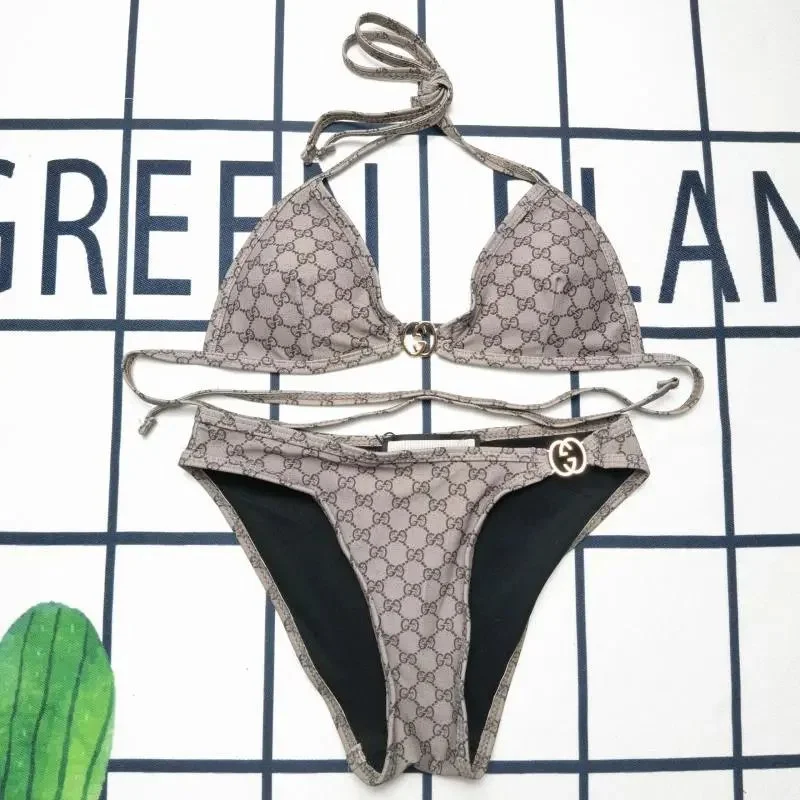 Gucci Gucci GG Supreme Beige/Brown Monogram Bikini Set Beige