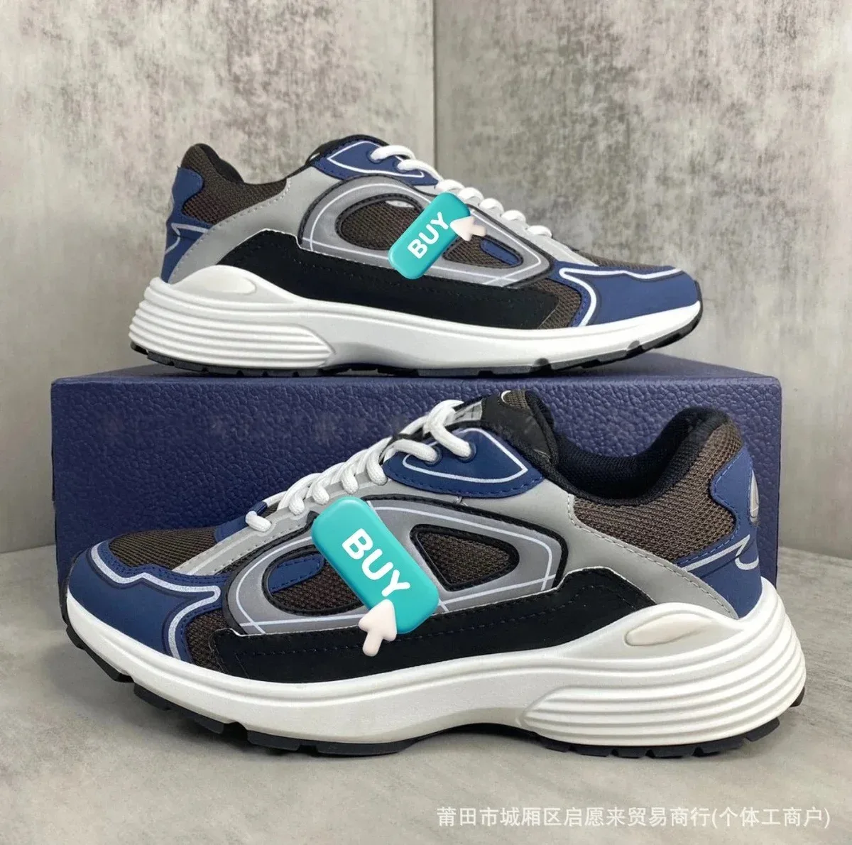 Other Unisex B30 Blue Black Sneakers Blue - 1