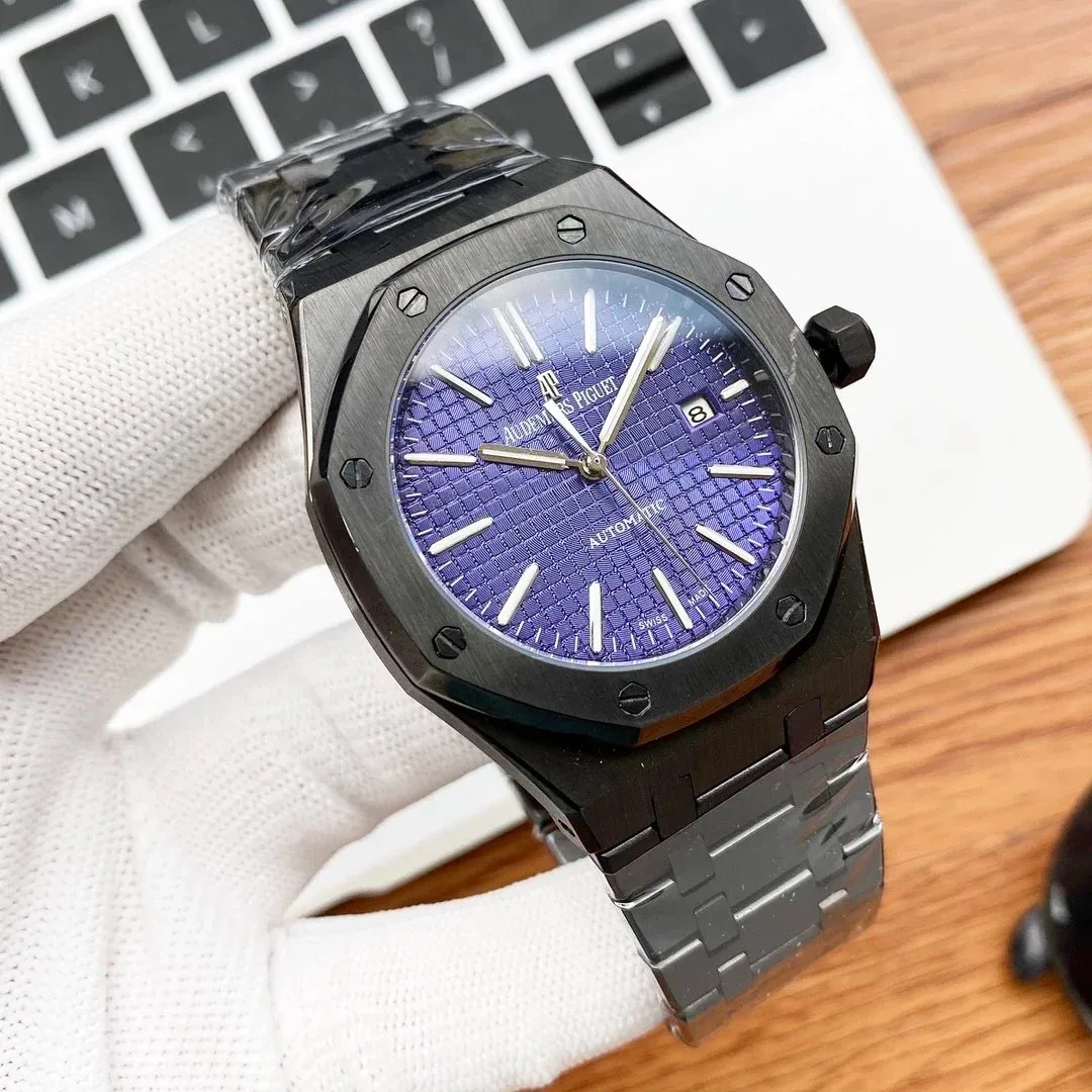 Audemars Piguet Audemars Piguet Royal Oak Black Case Blue Dial Steel Watch Black - 1