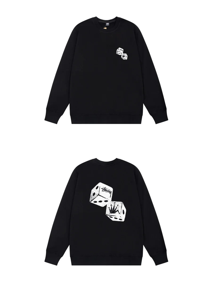 Stussy Stussy Dice Print Crewneck Sweatshirt Black Black - 1