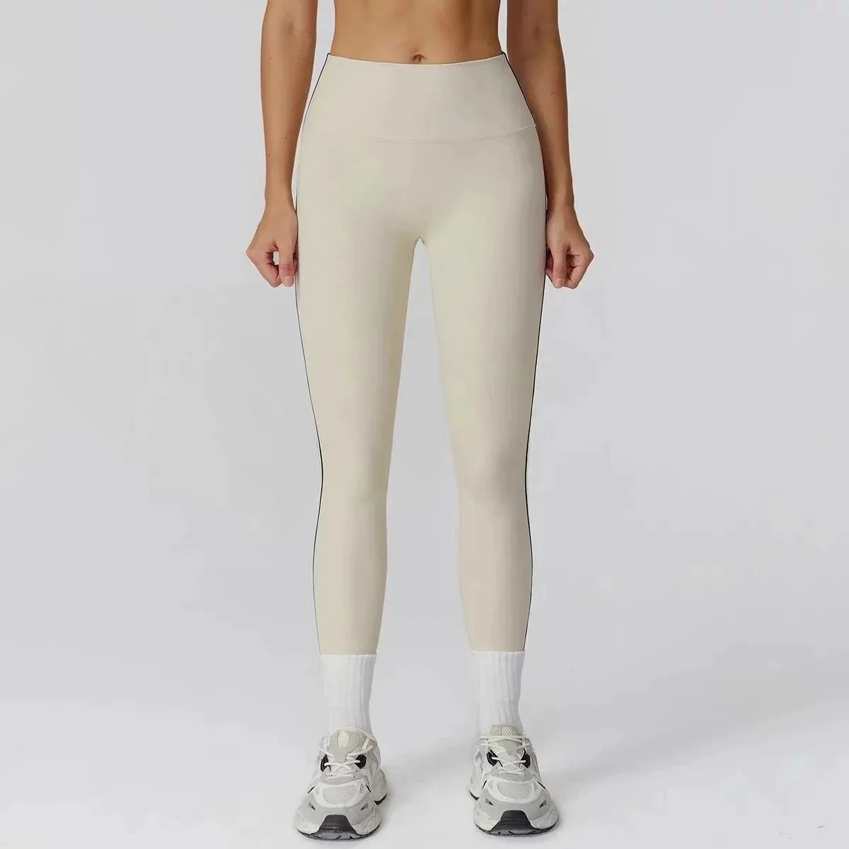 Other Beige Side Stripe Leggings Beige - 1