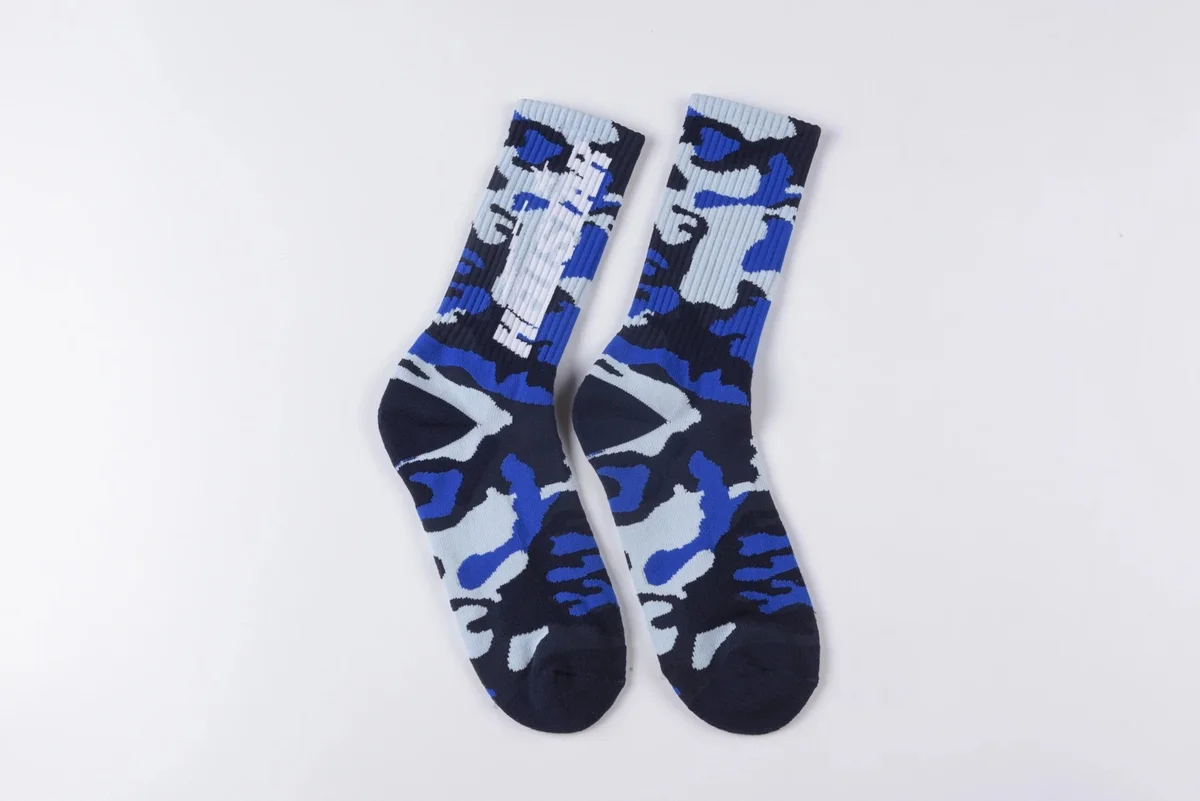 Other Camouflage Blue Crew Socks Multicolor - 1