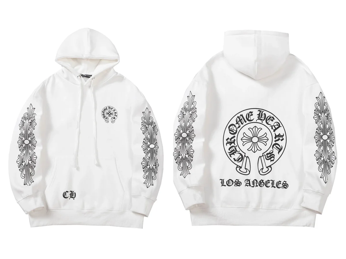 Chrome Hearts Chrome Hearts White Gothic Print Hoodie White - 1