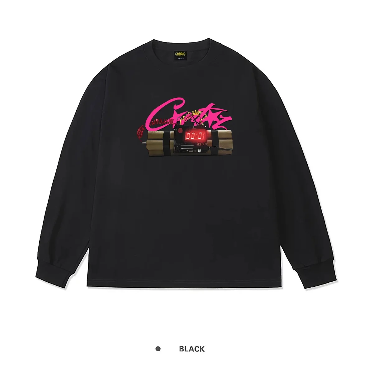 Other Black 'Crate' Graphic Long Sleeve T-Shirt Black - 1