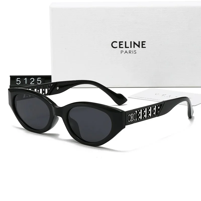 Celine Celine Classic Logo Black Cat-Eye Sunglasses Black - 1