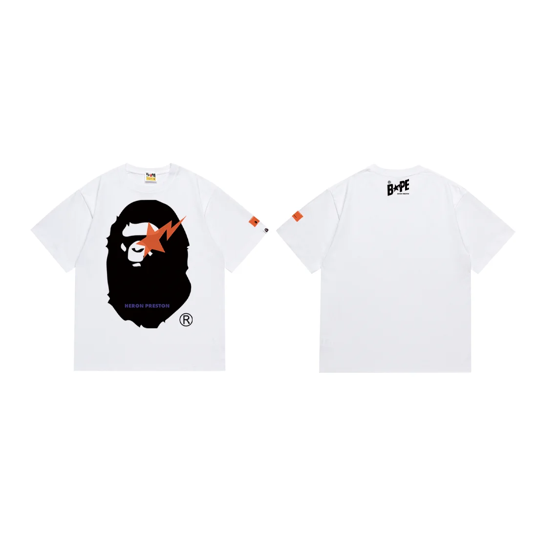 A Bathing Ape BAPE Heron Preston White T-Shirt White - 1
