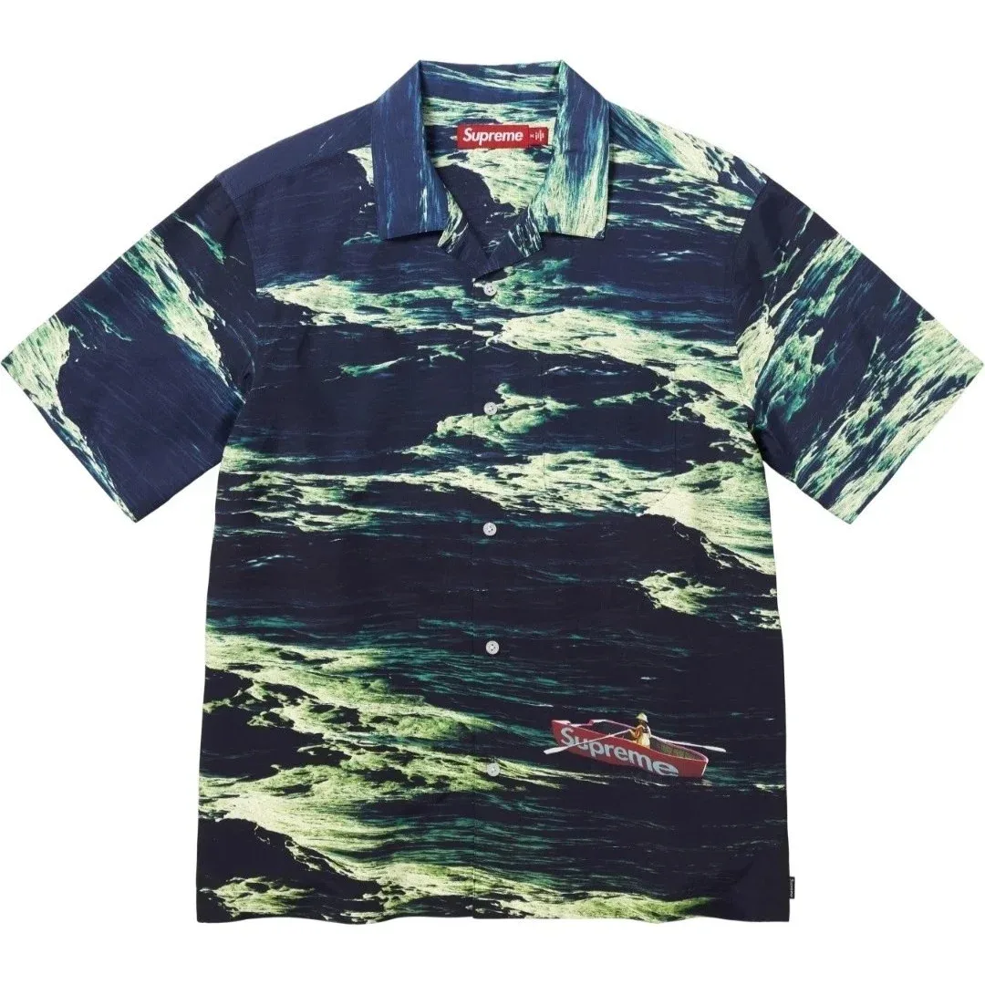 Supreme Supreme Ocean Print Button-Up Shirt G111 Navy - 1