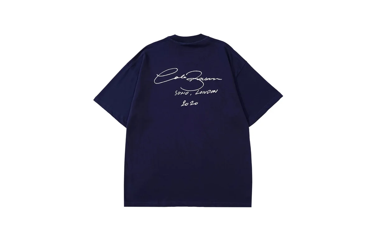 Other Unisex Navy C7001宝蓝 Signature T-Shirt Navy - 1