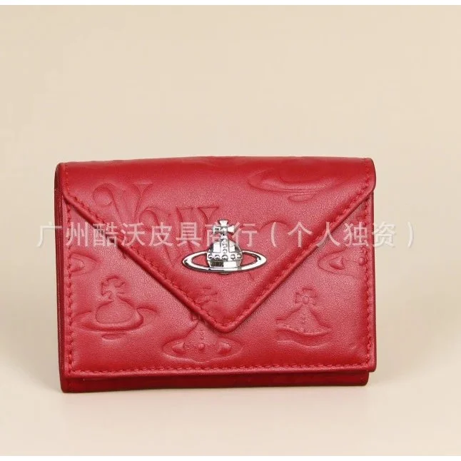 Vivienne Westwood Vivienne Westwood Orb Red Embossed Triangular Wallet Red - 1
