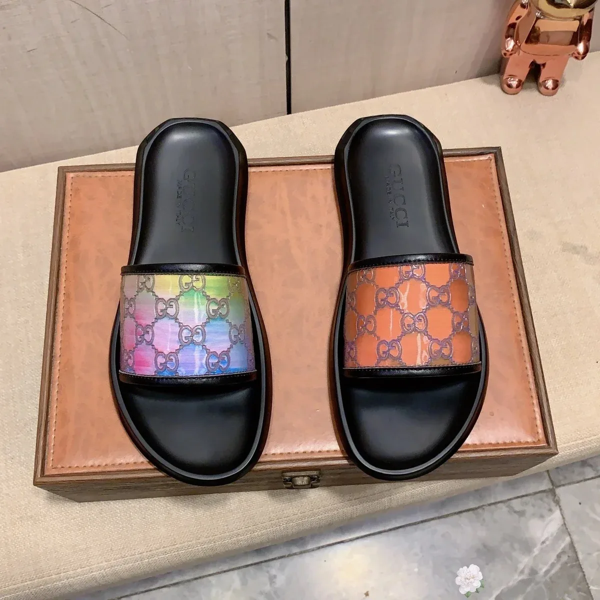Gucci Gucci GG Marmont Slides Multicolor Sandals Multicolor - 1