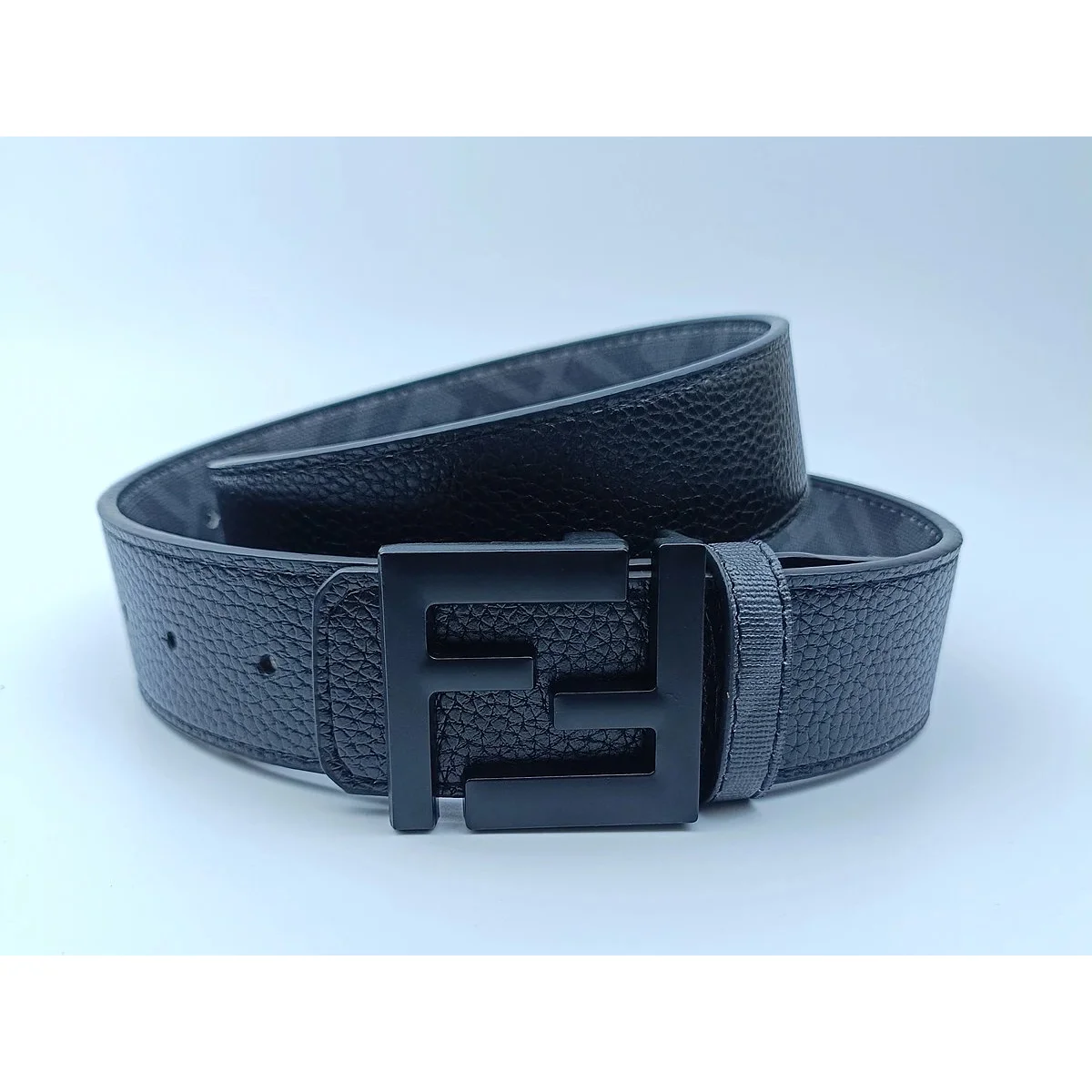 Fendi Fendi Iconic FF Buckle Leather Belt Black Black - 1