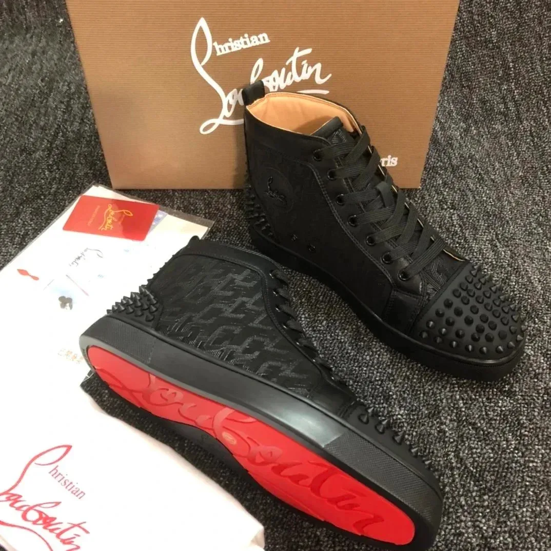 Christian Louboutin Christian Louboutin Louis Black Triple Spike Sneakers Black - 1
