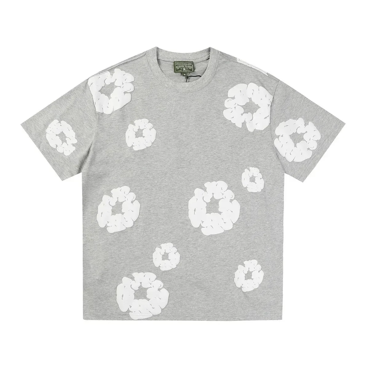 Other 07 Heather Grey/White Scrunchie Print T-Shirt Grey
