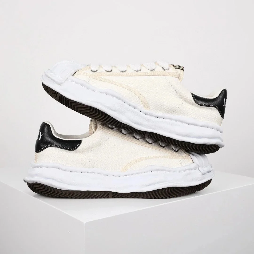 Maison Mihara Yasuhiro Maison Mihara Yasuhiro OG Style 36 White Canvas Black Leather Sneakers White - 1