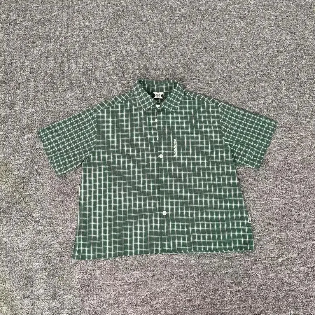 Other Green Grid Check Short Sleeve Shirt Green - 1