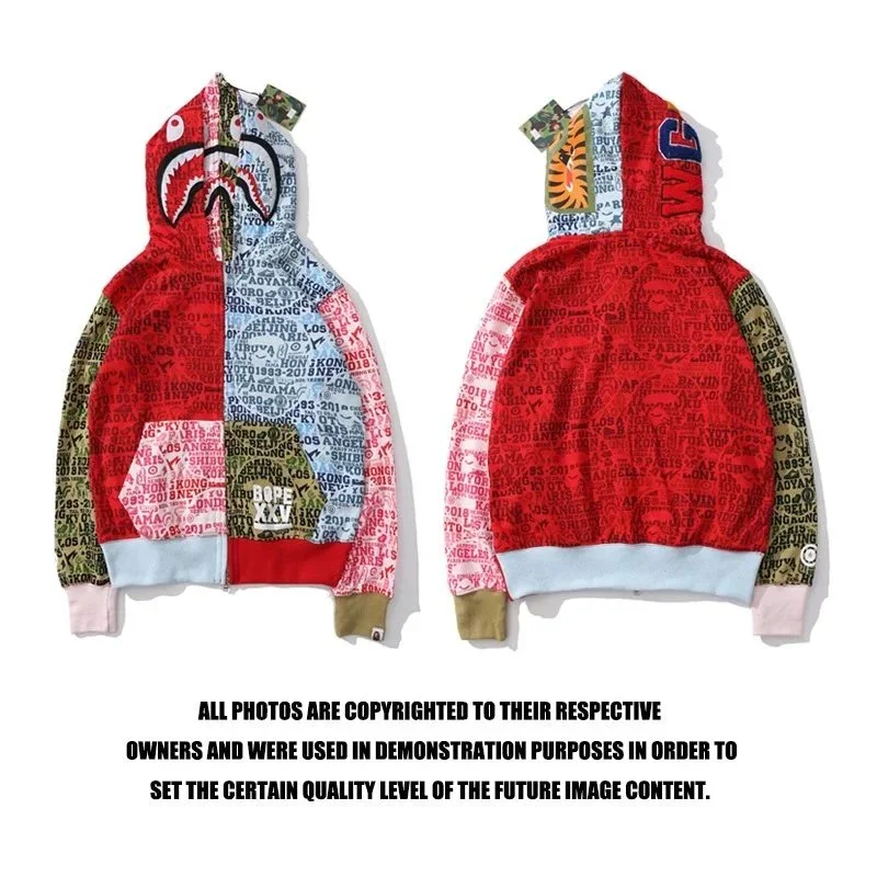 A Bathing Ape A Bathing Ape BAPE STA Shark Red Hoodie Red - 1