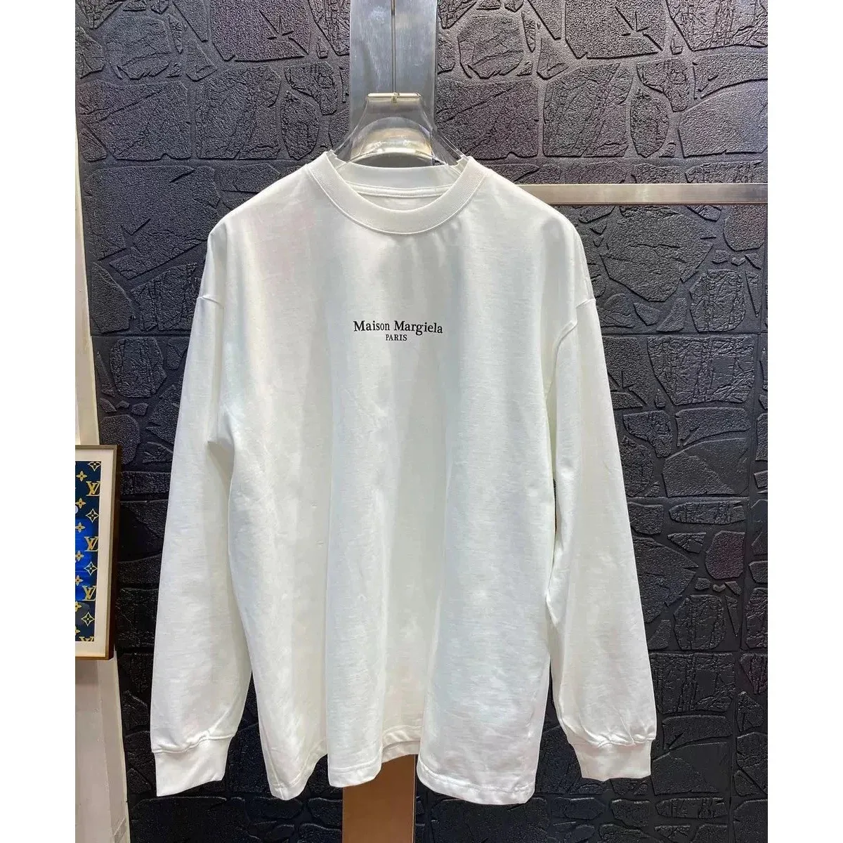 Maison Margiela Maison Margiela White Logo Long Sleeve T-Shirt White - 1