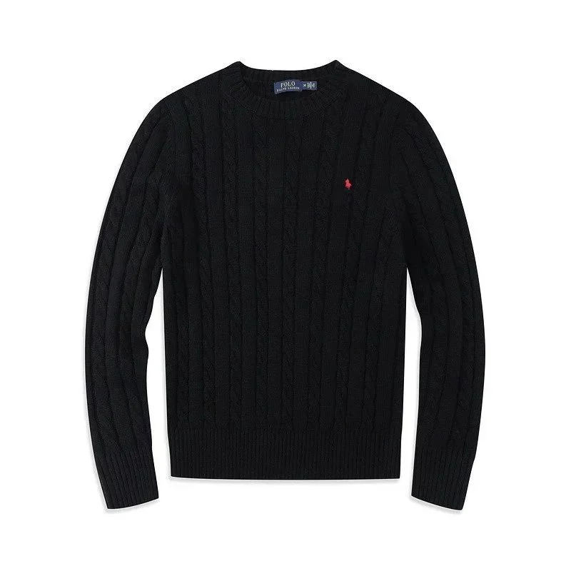 Polo Ralph Lauren Polo Ralph Lauren Big Pony Cable Knit Sweater Black Men Black - 1