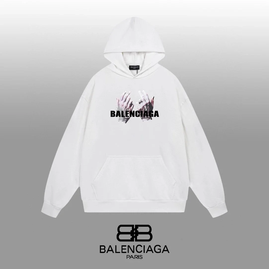 Balenciaga Balenciaga White Hands Graphic Hoodie White - 1