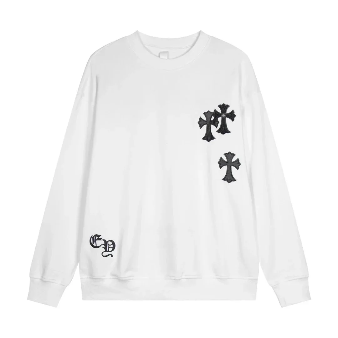 Chrome Hearts Chrome Hearts CH Cross 07-2 White Embroidered Cross Sweatshirt White