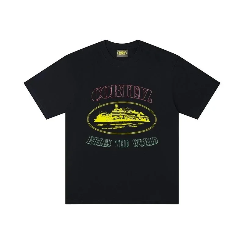 Corteiz Cortez Rules the World Black T-Shirt Black - 1