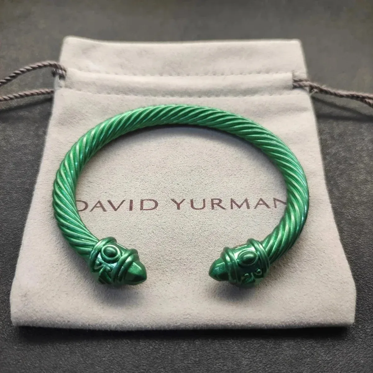 David Yurman David Yurman Green Cable Cuff Bracelet Green - 1