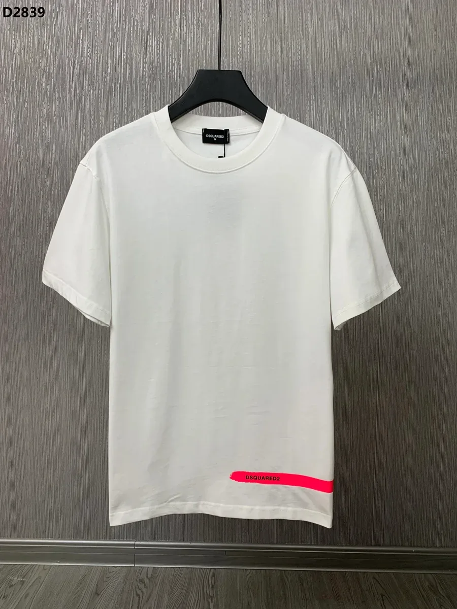 DSQUARED2 White DSQUARED2 Red Stripe T-Shirt