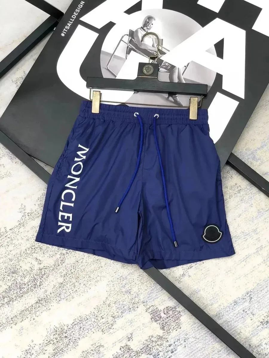 Moncler Moncler Blue Monogram Shorts Navy