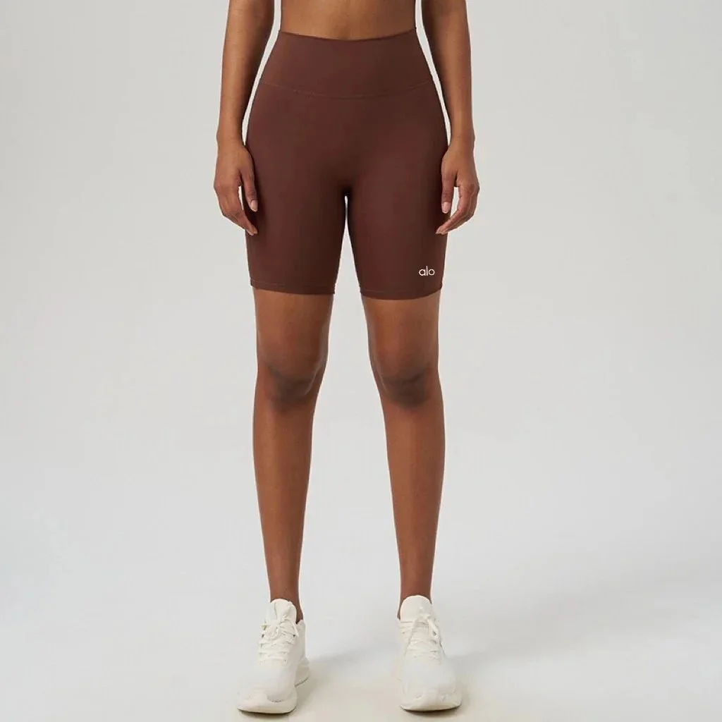 Alo Yoga Alo Bike Shorts Deep Brown Bottoms Brown - 1