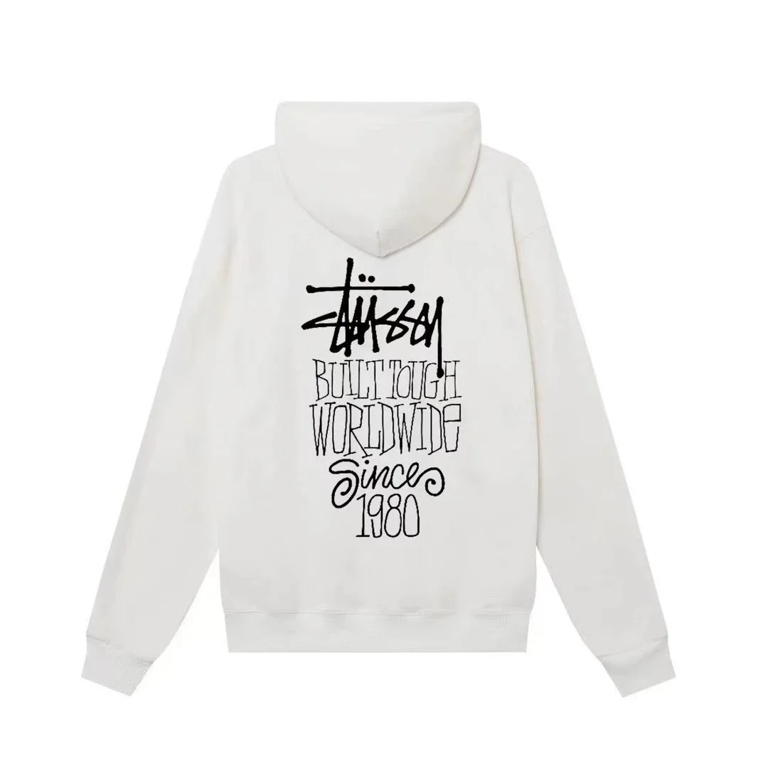 Stussy Stussy Built Tough Worldwide Since 1980 Hoodie White White - 1