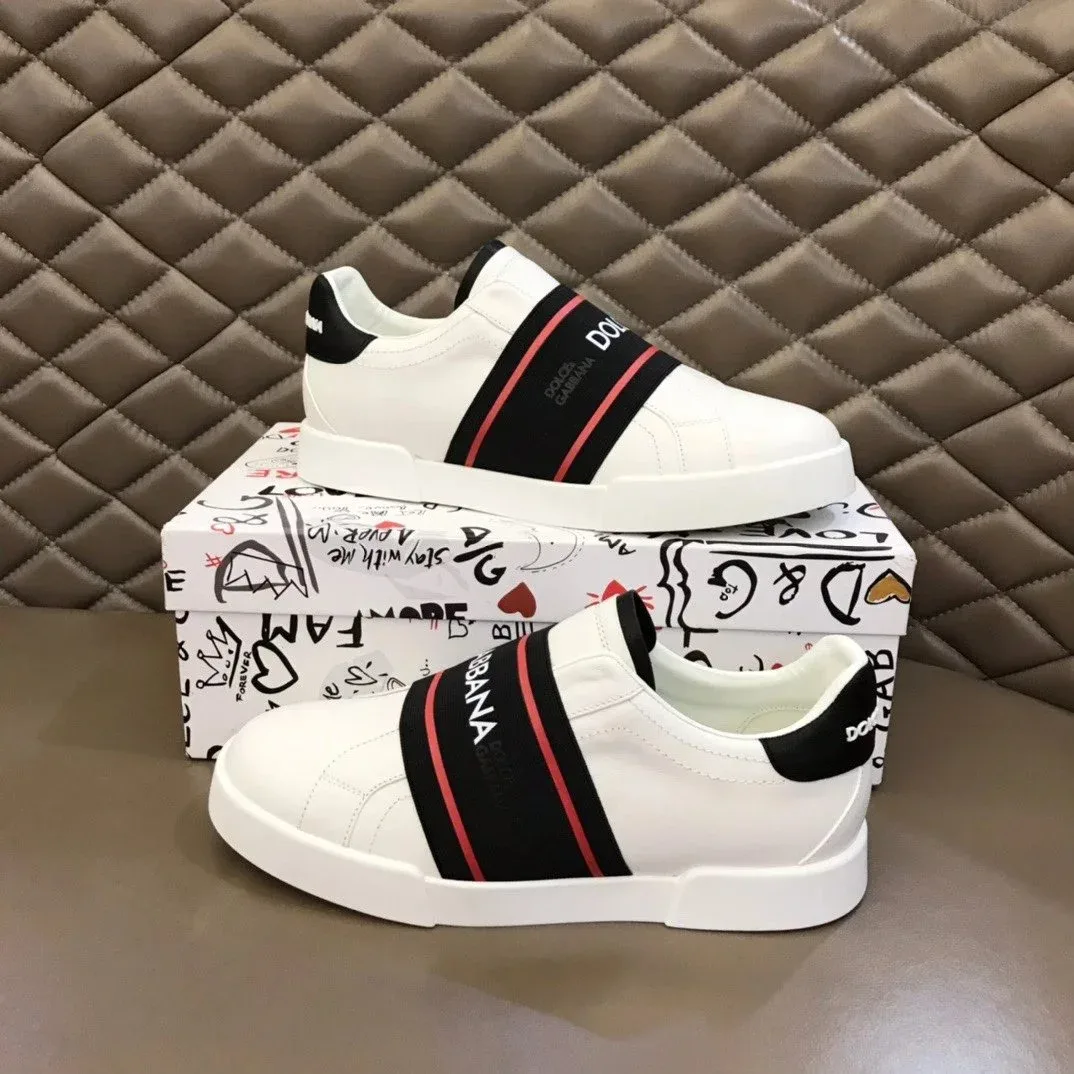 Dolce & Gabbana Dolce & Gabbana White Black Red Slip-On Sneakers White - 1