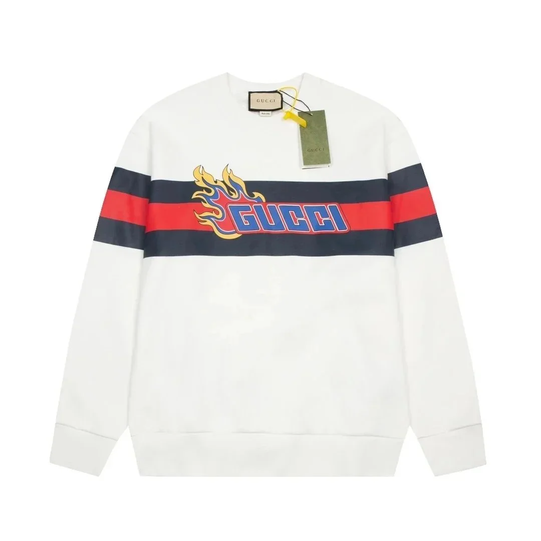Gucci Gucci Gucci Flame Logo White/Black/Red Sweatshirt White