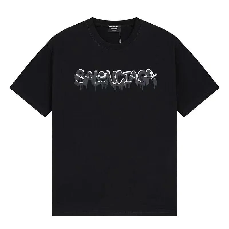 Balenciaga Balenciaga Black Dripping Logo T-Shirt Black