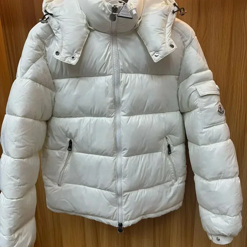 Moncler Moncler White Hooded Quilted Puffer Jacket White