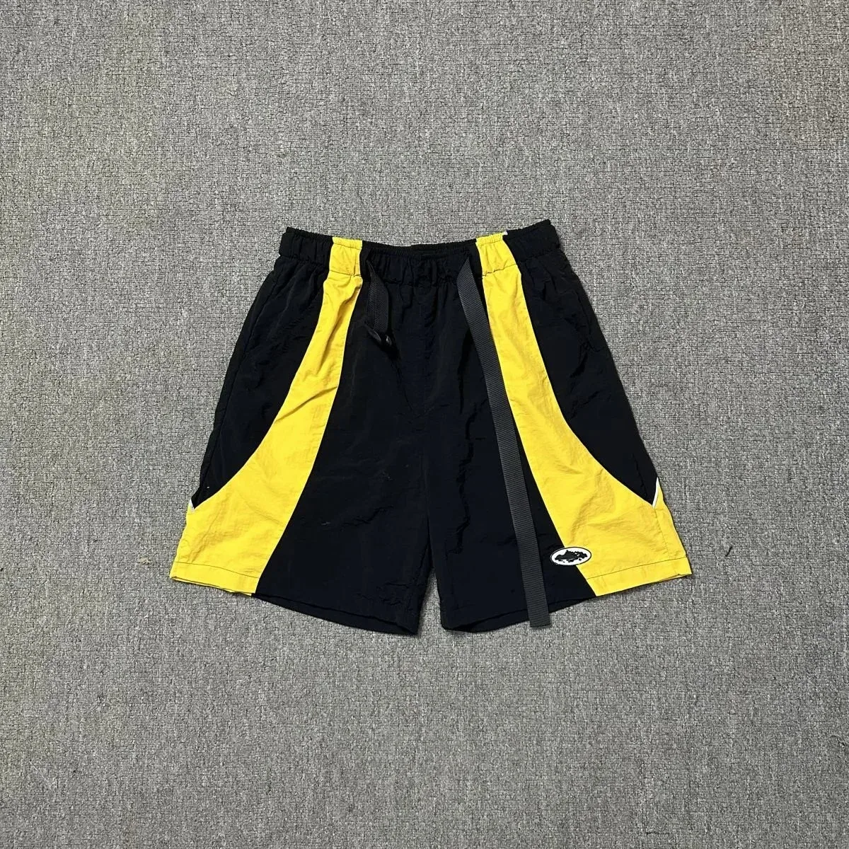 Other Black Yellow Panelled Shorts Sporty Casual Black - 1