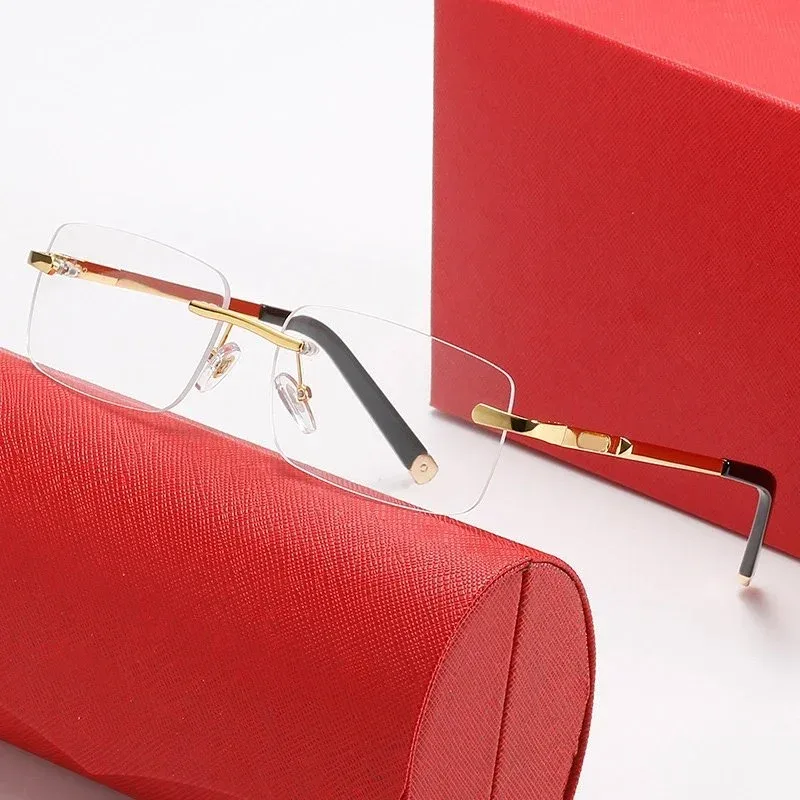 Other Unisex Gold Rimless Eyeglasses C5 Frame Gold - 1
