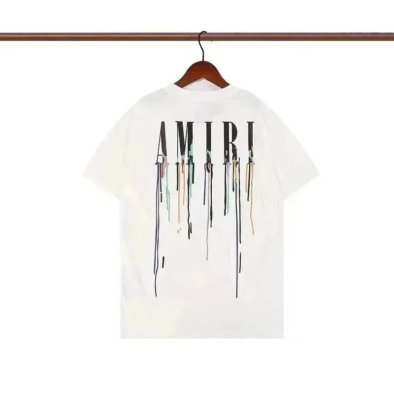 Amiri Amiri AMRI Dripped T-Shirt White T-Shirts White - 1