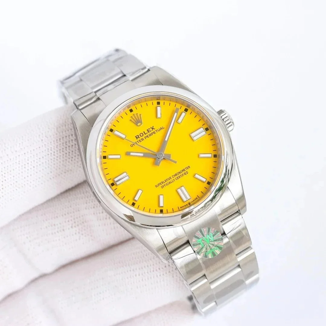 Rolex Rolex Oyster Perpetual Yellow Dial Watch Yellow