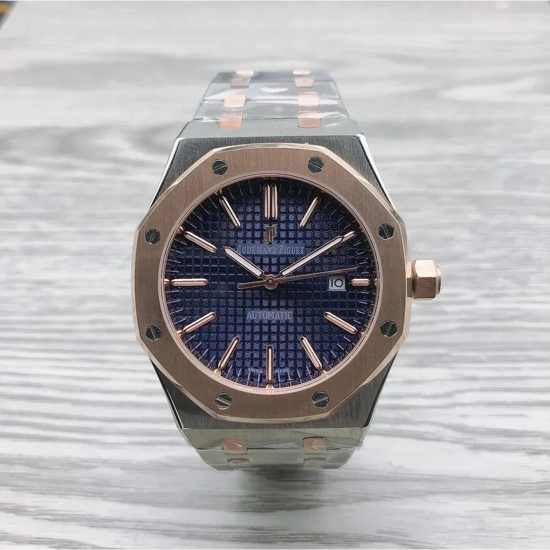 Audemars Piguet Audemars Piguet Royal Oak间玫金·蓝盘钢带 Watch Gold - 1