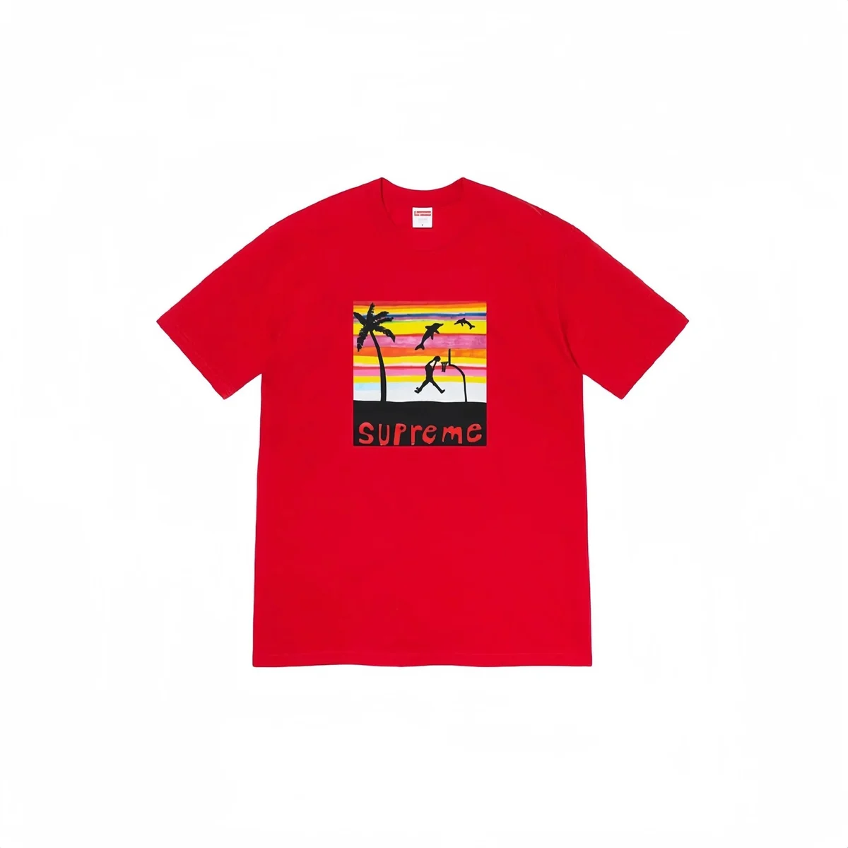 Supreme Supreme Beach Scene T-Shirt Red Casual Red - 1