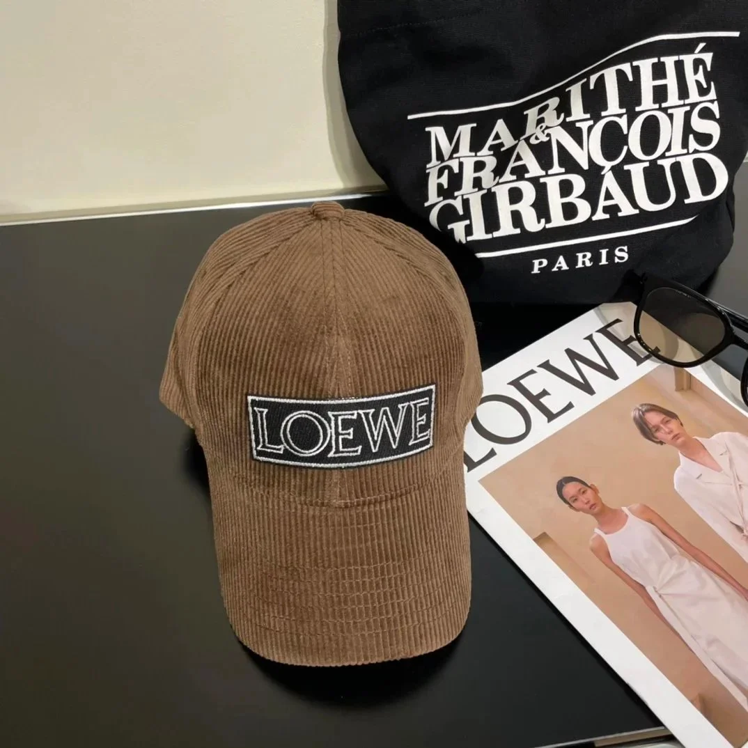 Loewe Loewe Brown Corduroy Logo Cap Brown