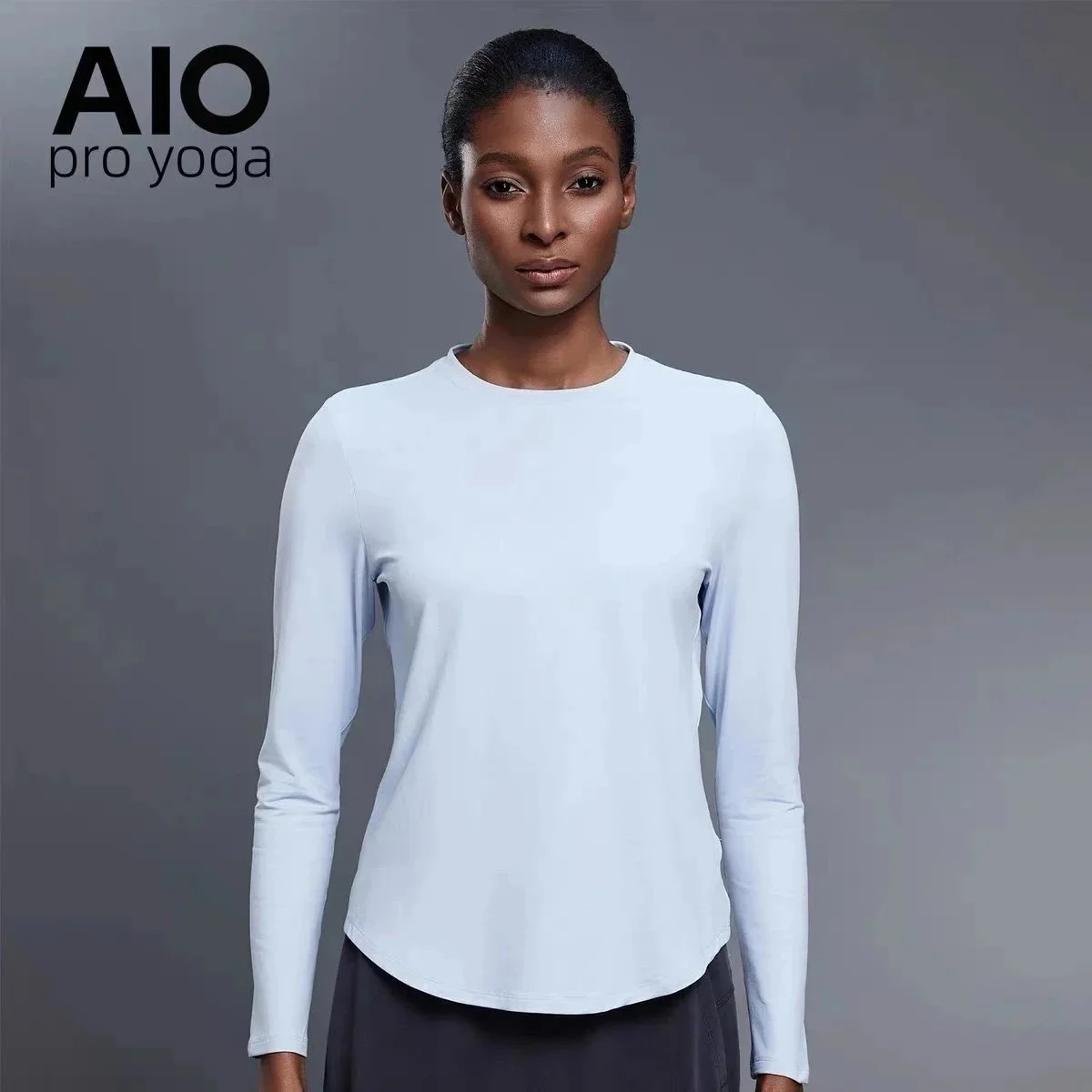 Other AIO pro yoga Long Sleeve Top Starch Blue Tops Blue - 1