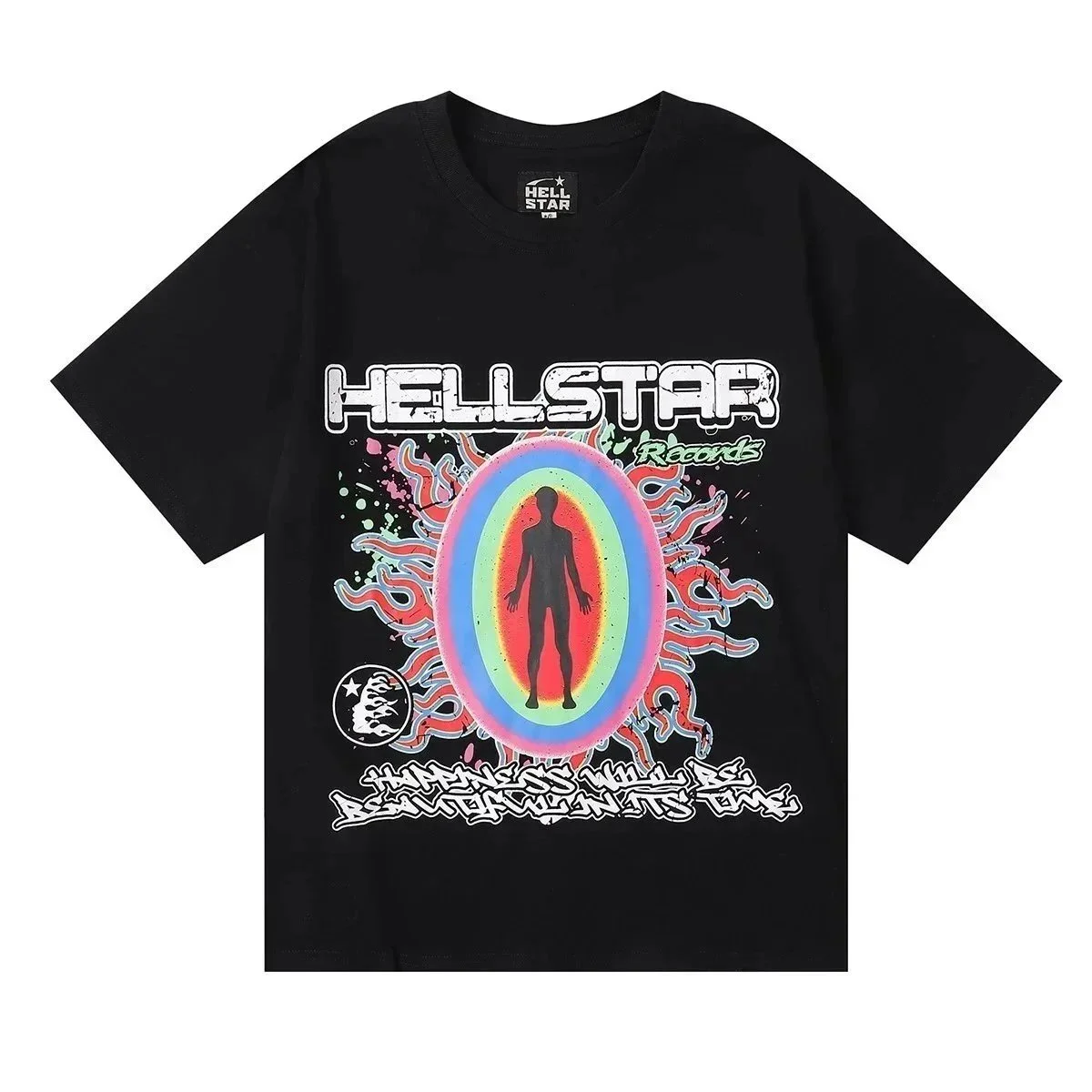 Hellstar Hellstar HELLSTAR Records Black T-Shirt Black - 1