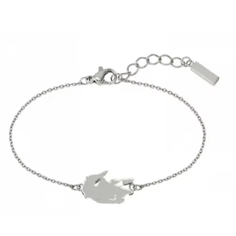 Other NO.02 Women's Steel Silver Chain Bracelet with Firefly Charm Silver - 1
